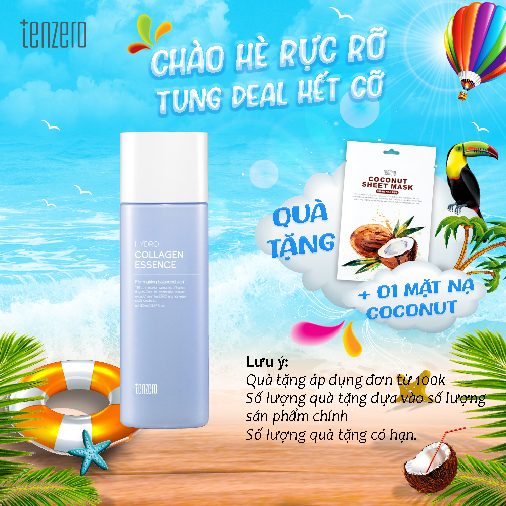 Tinh chất Cấp Ẩm, Làm Mờ Vết Nhăn Tenzero Hydrolyzed Collagen Essence 150ml