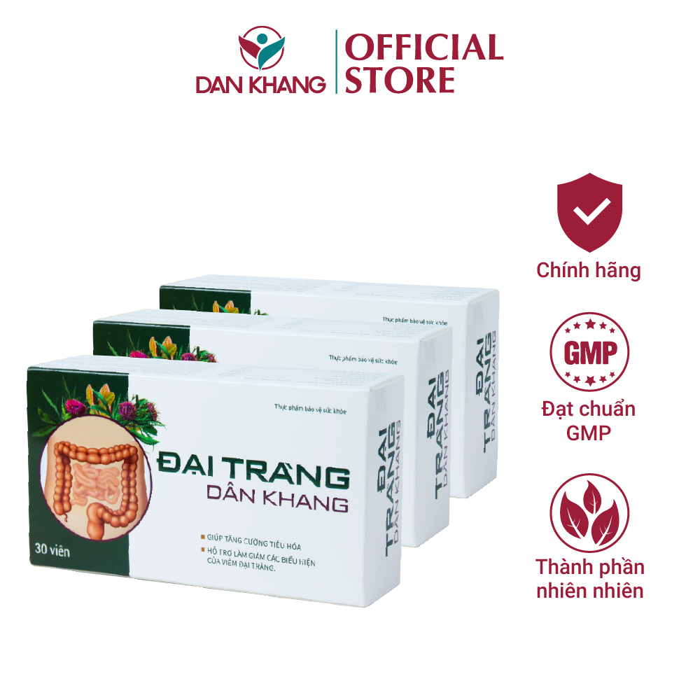 Combo 3 Viên Uống Giúp Tăng Cường Tiêu Hóa Giảm Các Biểu Hiện Của Viêm Đại Tràng - Đại Tràng Dân Khang Hộp 30 viên