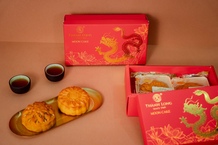 Hộp bánh trung thu 2 bánh 2 trứng 270g - Combo A - Thành Long (540g)