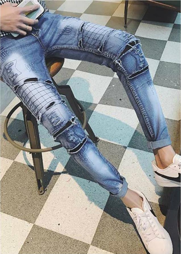 Quần jeans nam rách họa tiết Mã: ND1160