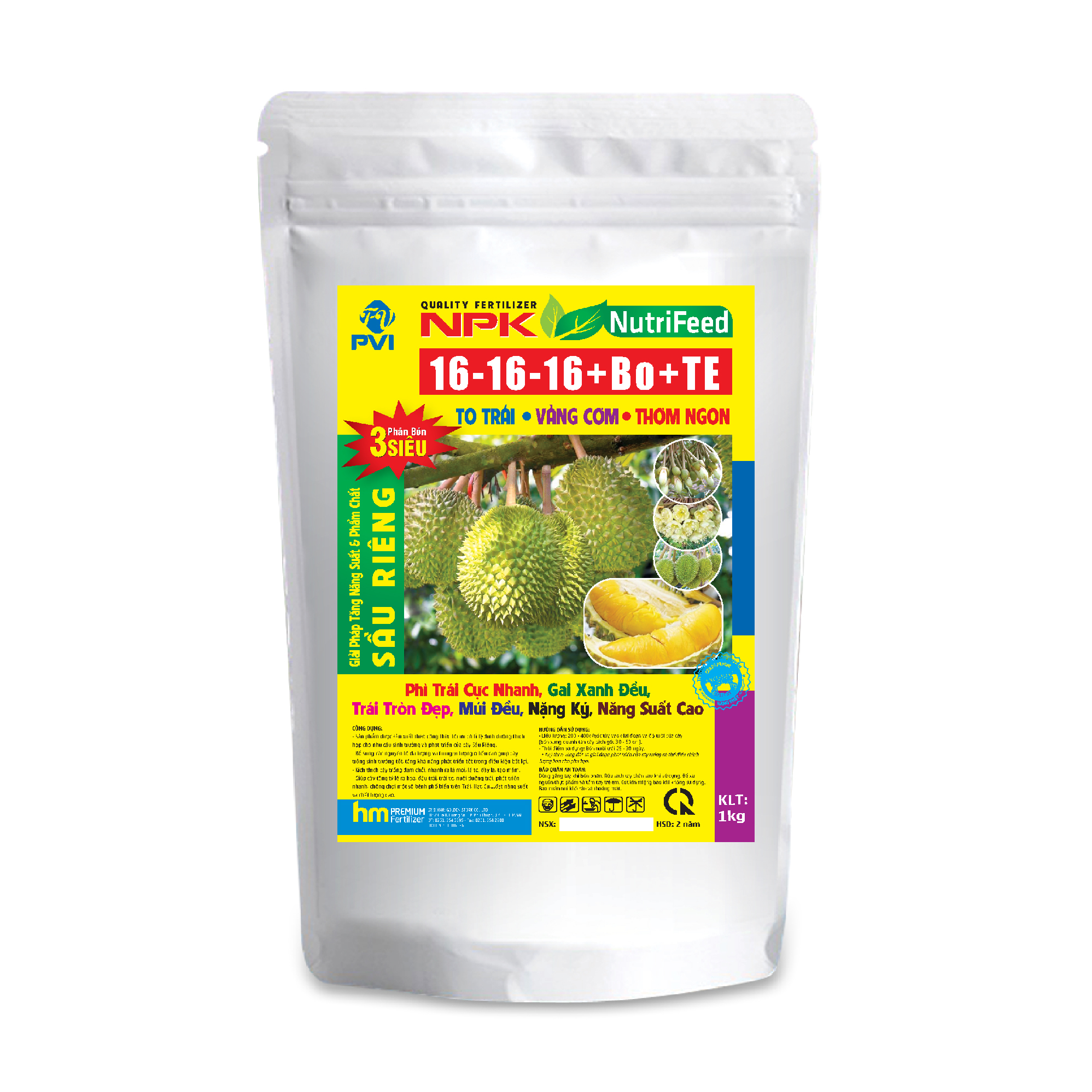 Phân bón NPK 16-16-16+TE I Tốt nhất cho cây sầu riêng