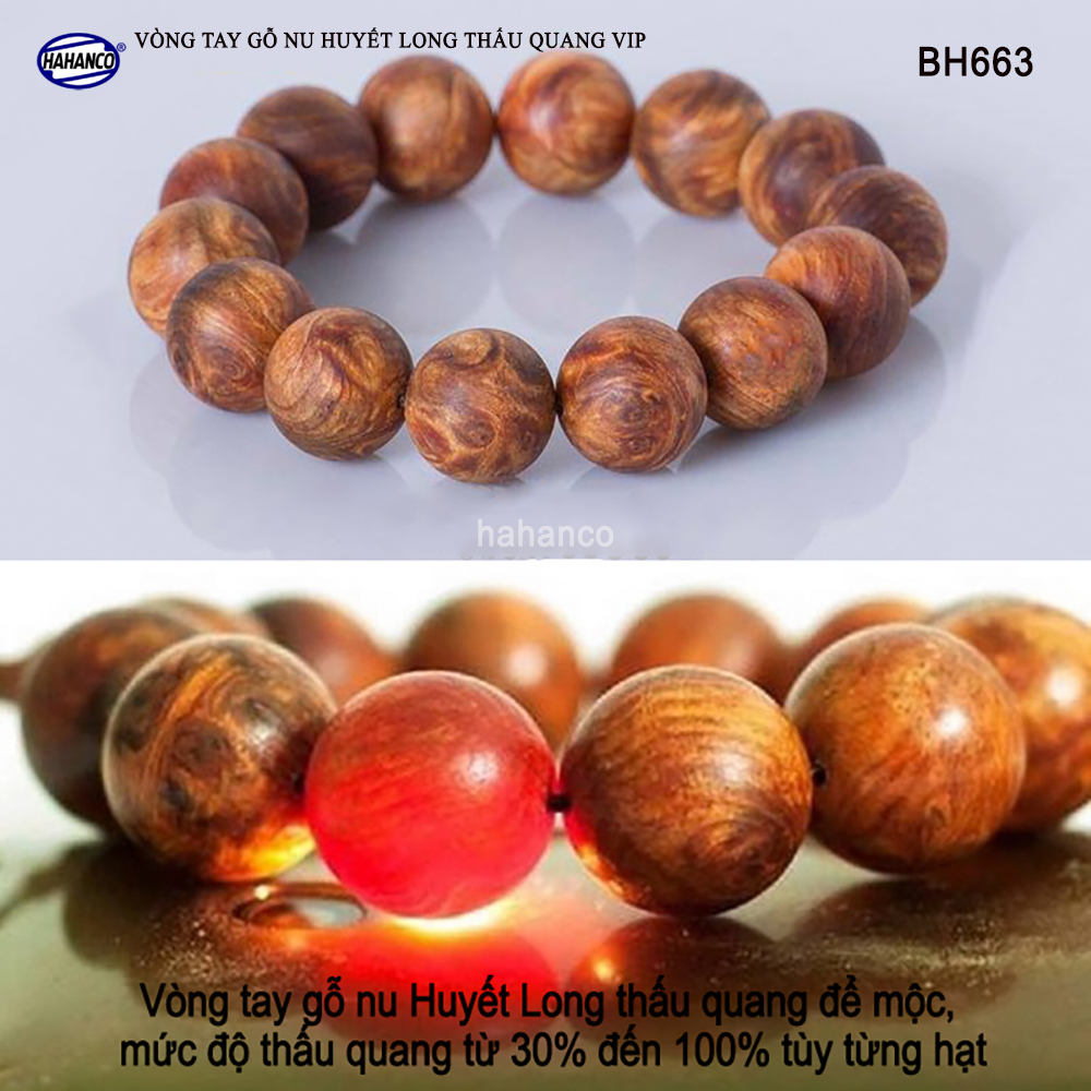 Vòng tay Nu Huyết Long để mộc hàng VIP (BH662) thơm mùi gỗ, Mang lại tài lộc bình an, may mắn - Bracelet of HAHANCO