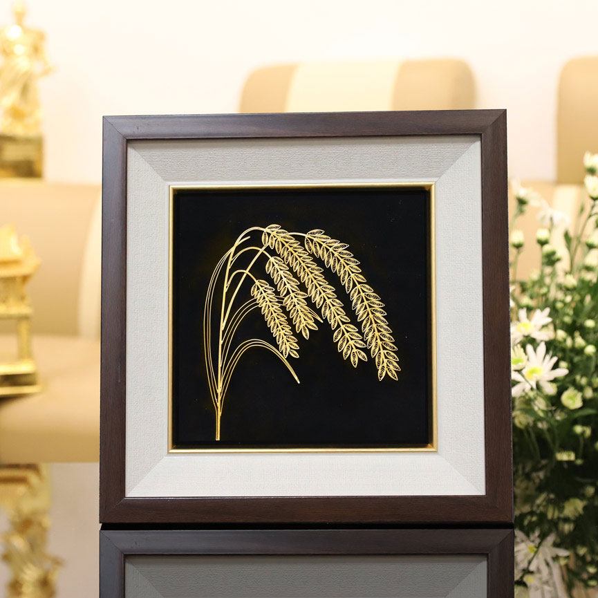 Tranh bông lúa mạ vàng 24K - Quà tặng lưu niệm Việt Nam