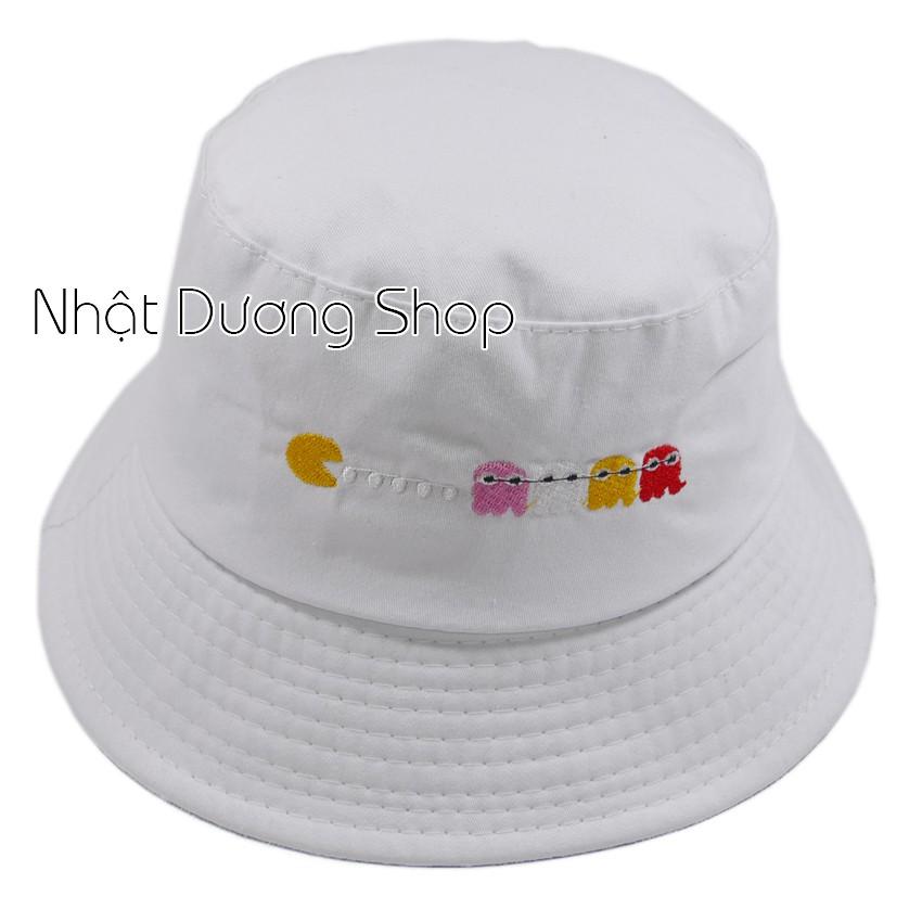 Mũ tai bèo bucket bạch tuộc - Trắng chất liệu Cotton thoáng mát và phù hợp với su thế giới trẻ