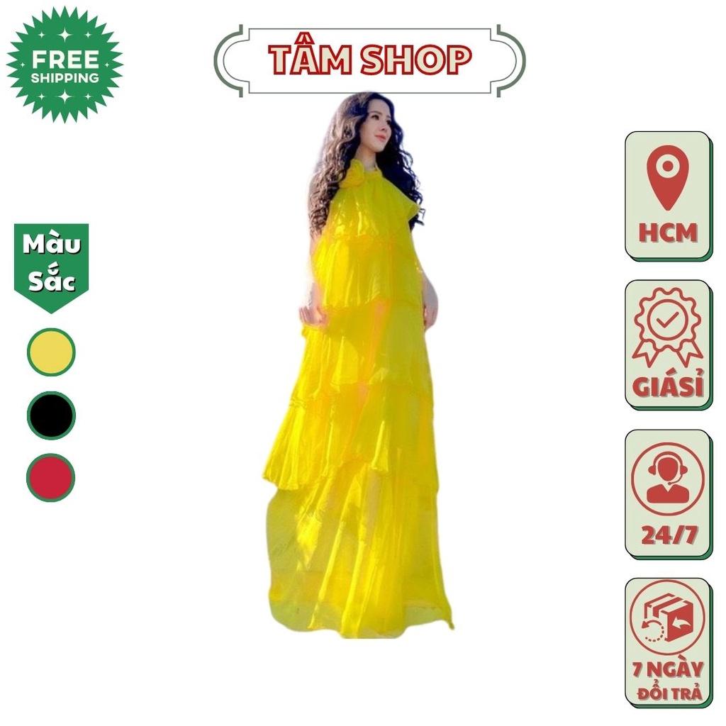 Maxi đi biển đầm voan du lịch maxi hở vai đầm 2 dây đẹp