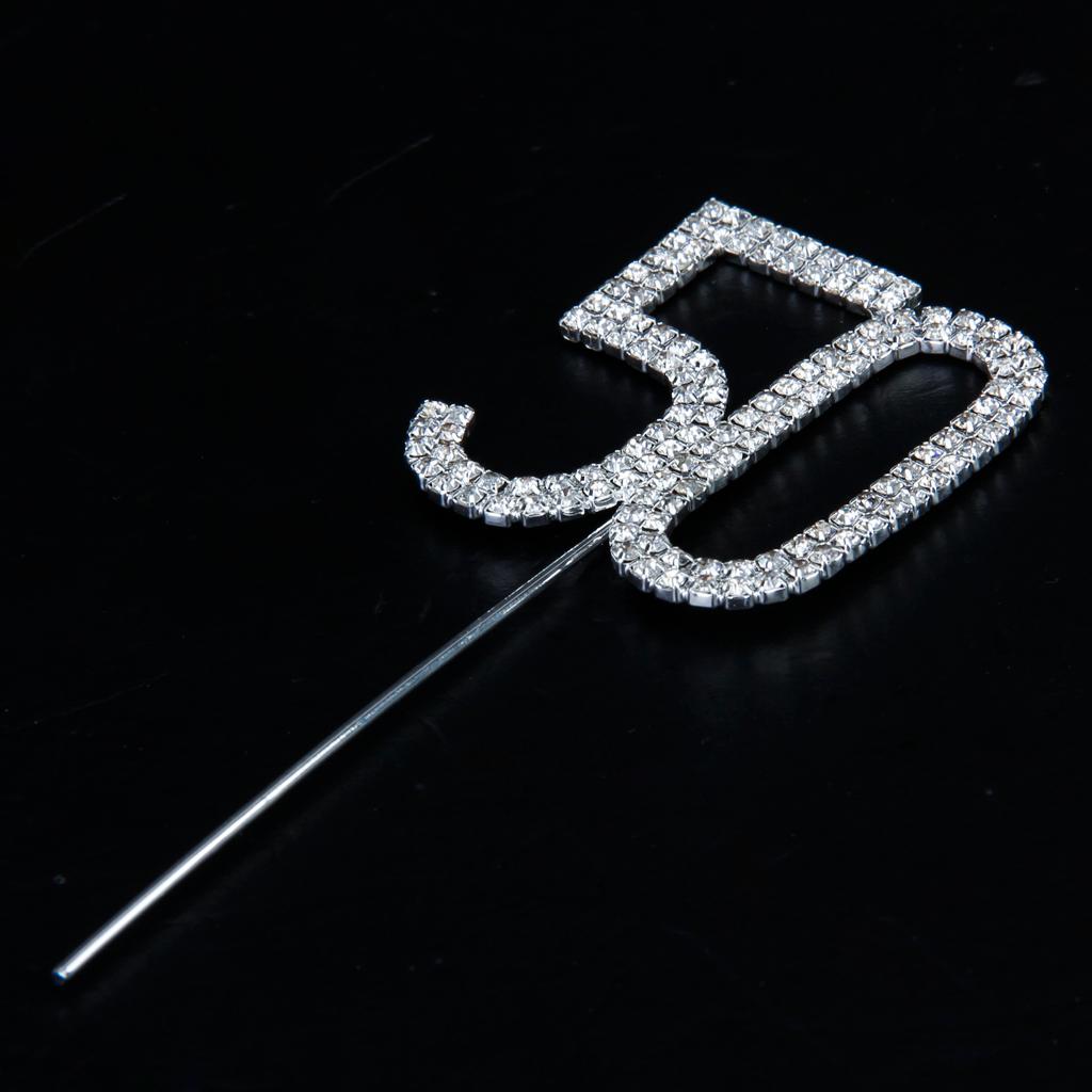 Rhinestone Happy Birthday+50th Cake Toppers for Party Birthday Cake Decor