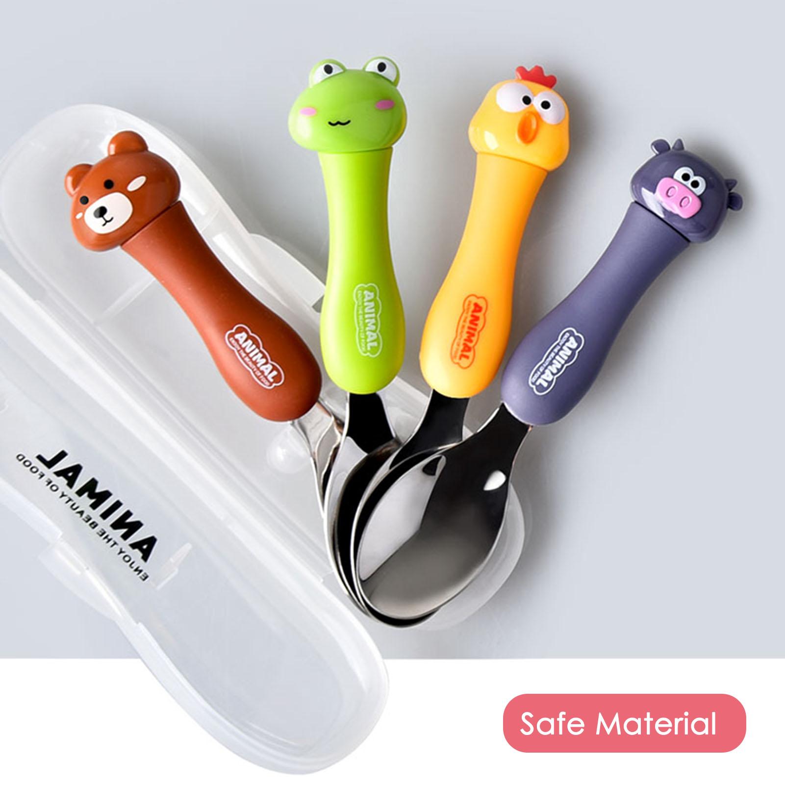 Thìa Muỗng Trẻ Em Thép Không Gỉ Hoạt Tiết Hoạt Hình Dễ Thương