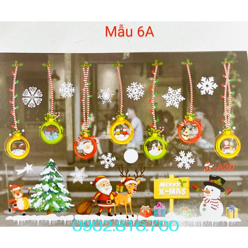 Decan - hình dán dán tường - dán kiếng - dán cửa hình cây thông - người tuyết - ông già noel phụ kiện trang trí noel