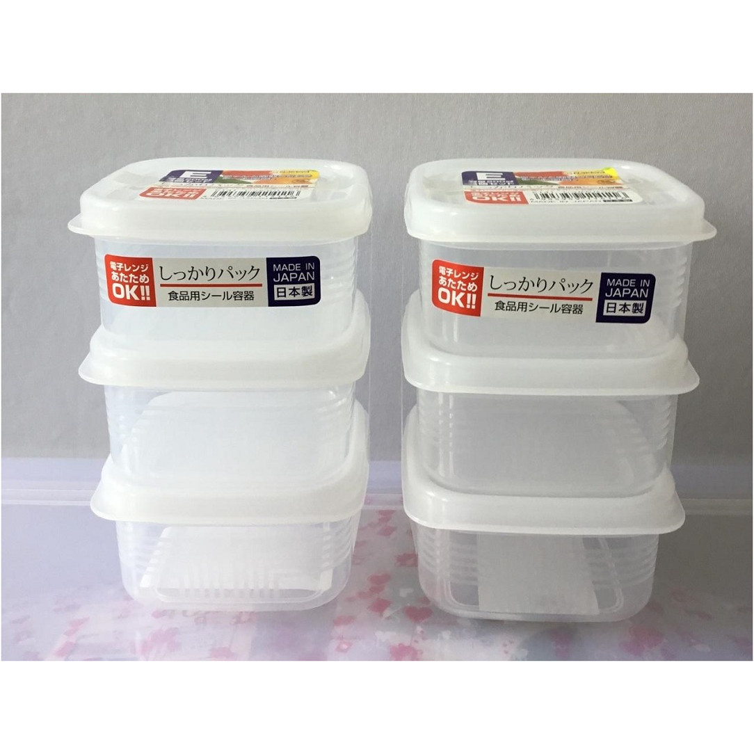 Combo 02 Set hộp nhựa Nakaya 200ml bảo quản thức ăn trong rủ lạnh, có nắp mềm - Nội địa Nhật