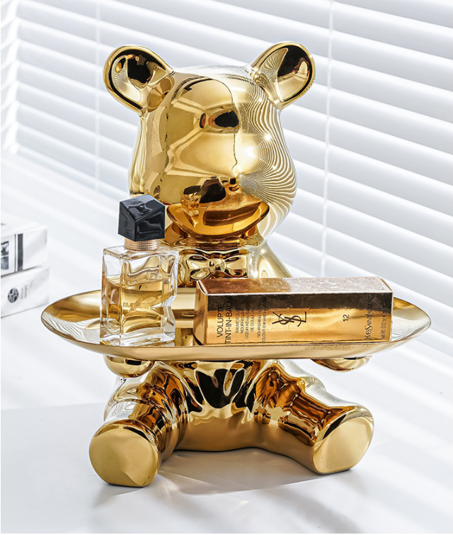 TƯỢNG GẤU BEARBRICK TRANG TRÍ NHÀ CỬA GOLDEN BEARB ROOM TRAY