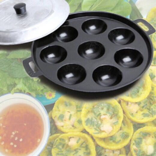 Chảo Đổ Bánh Khọt, Bánh Căn 8/10 Lỗ Chống Dính