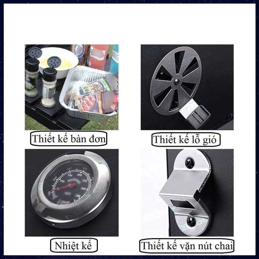 Bếp nướng than hoa ngoài trời Landmann LM11528, dùng gia đình, mang đi du lịch, kinh doanh nướng