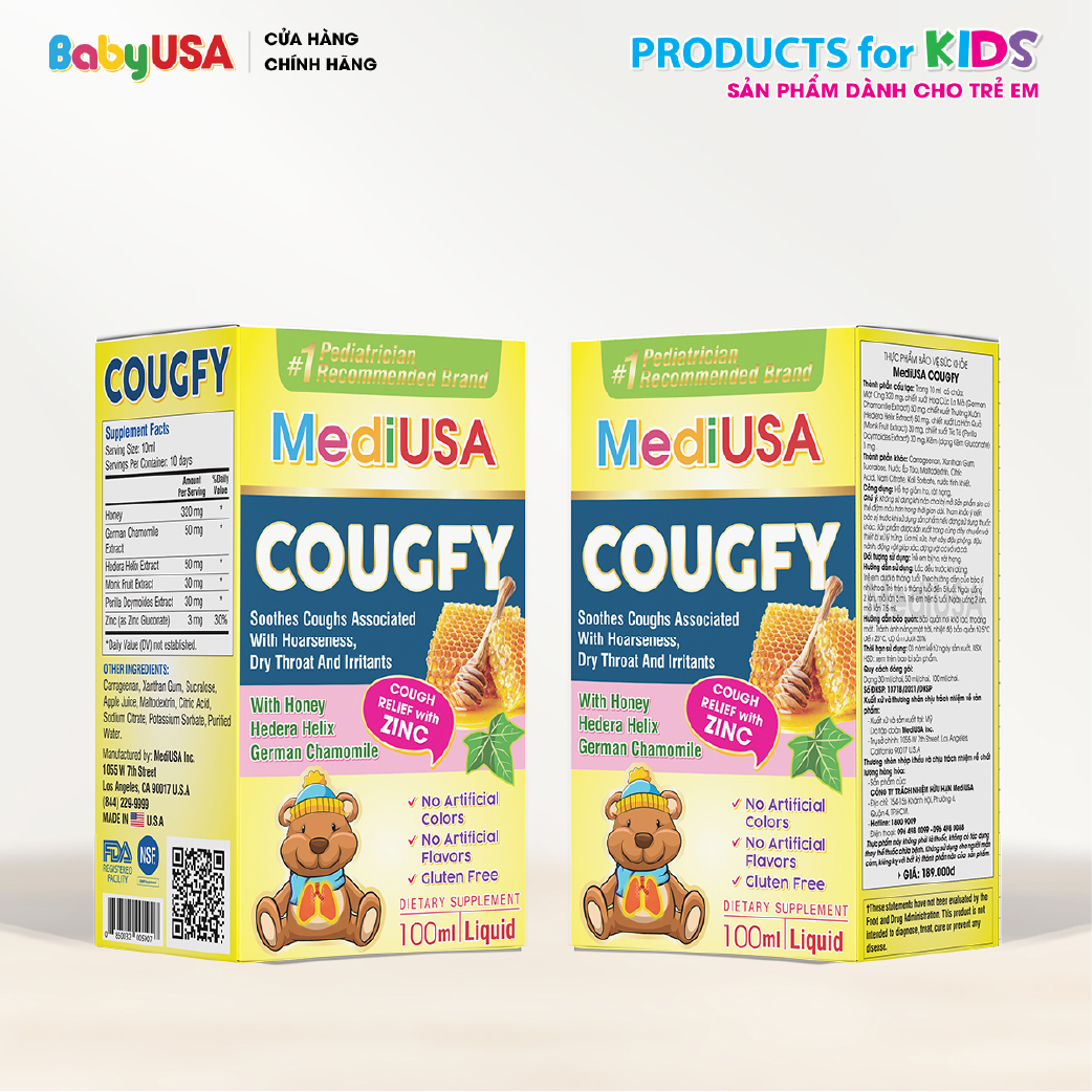 MediUSA COUFY - Thực Phẩm Chức Năng - Long đờm, giảm dịu cơn ho cho trẻ - Hàng chính hãng