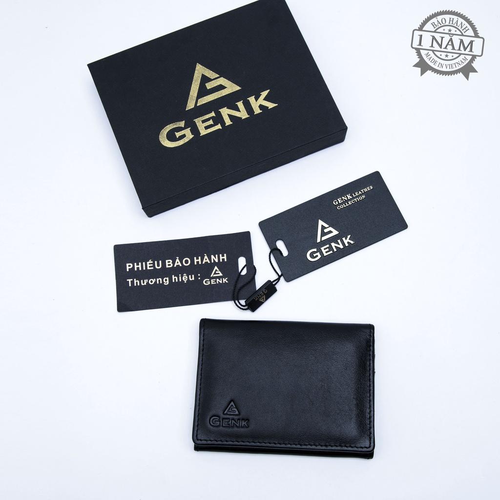 Ví mini đựng thẻ card holder da thật cao cấp nappa nam nữ Genk - GBS01