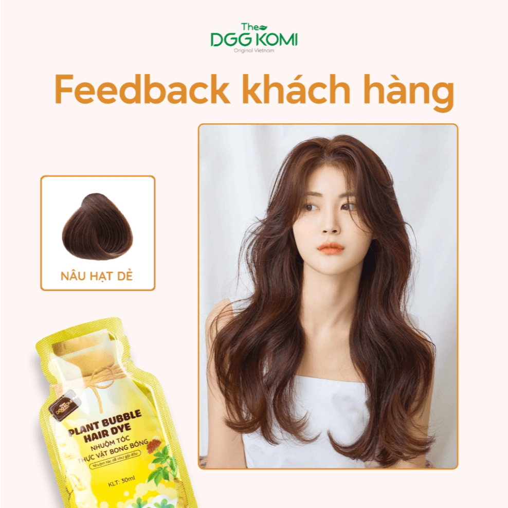 [Hộp 10 gói x 30ml] Nhuộm tóc bong bóng mật ong DGGKOMI nhuộm màu thời trang lên màu chuẩn salon
