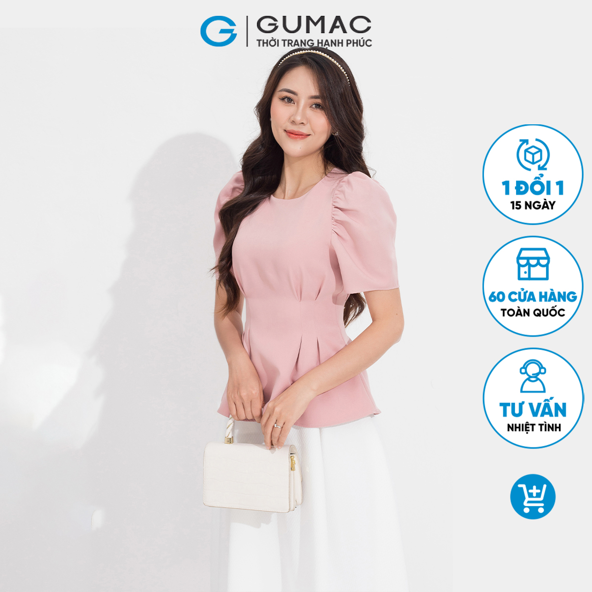 Áo peplum tay nhún GUMAC AD05082