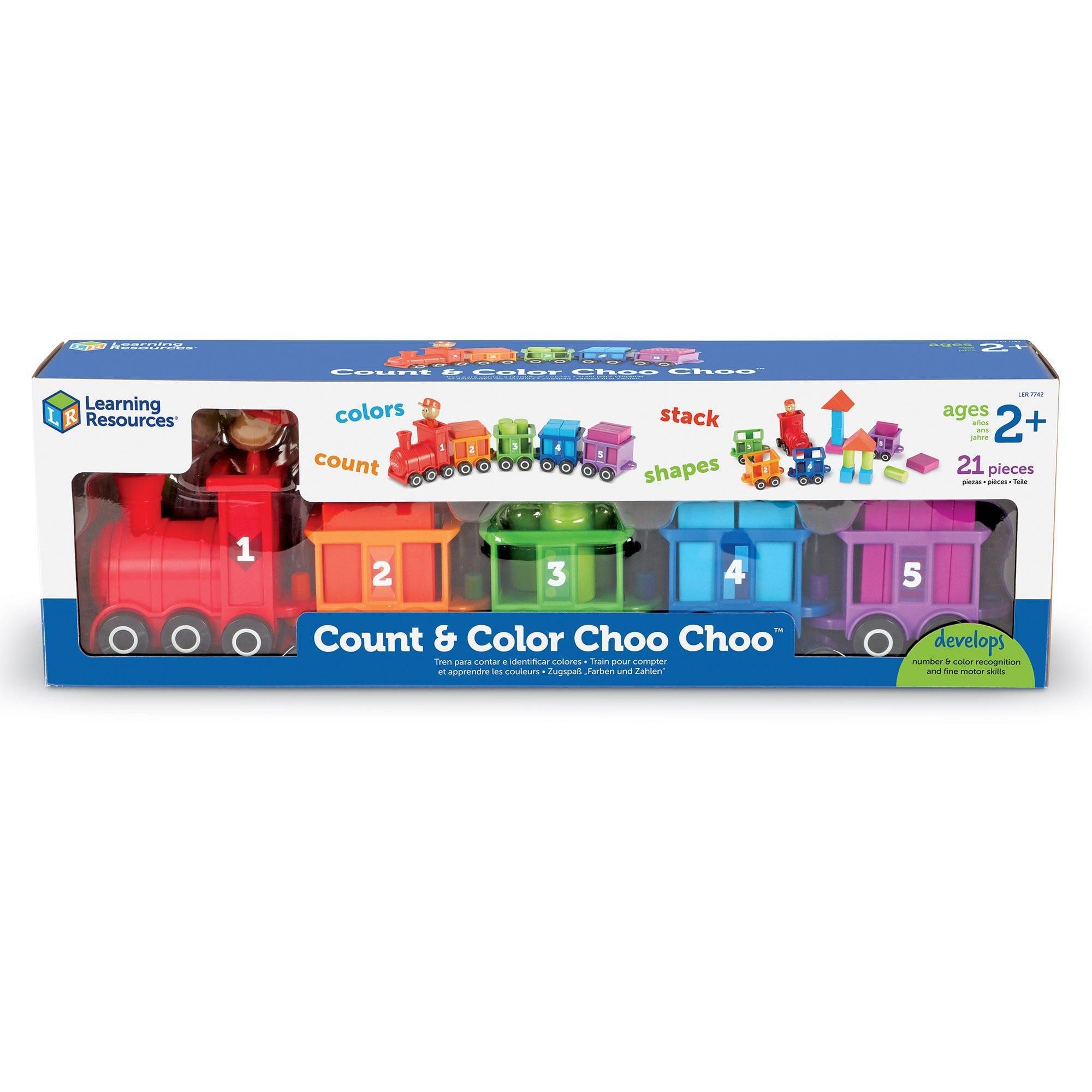 Learning Resources Bộ học đếm và phân loại chủ đề xe lửa - Count &amp; Color Choo Choo