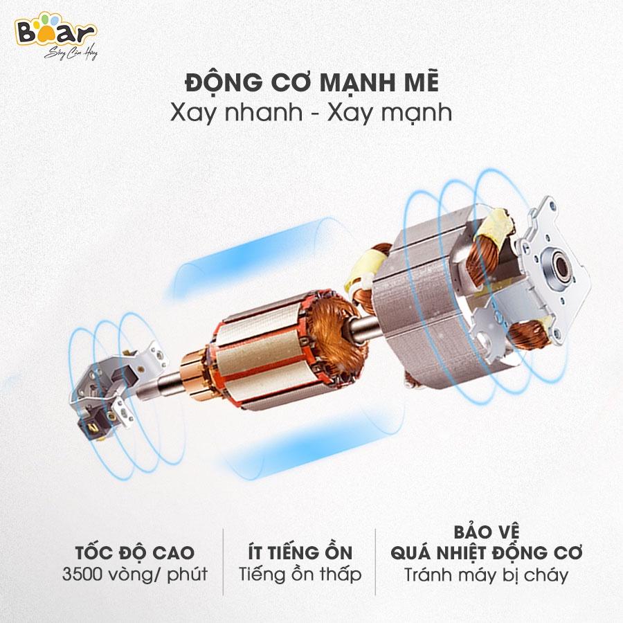 Máy Xay Thịt Bear 2.5L Đa Năng Xay Tỏi Ớt, Xay Đồ Ăn Dặm Cho Bé Động Cơ Mạnh Mẽ - QSJ-C04R8S - Hàng Chính Hãng Bảo Hành 18 Tháng