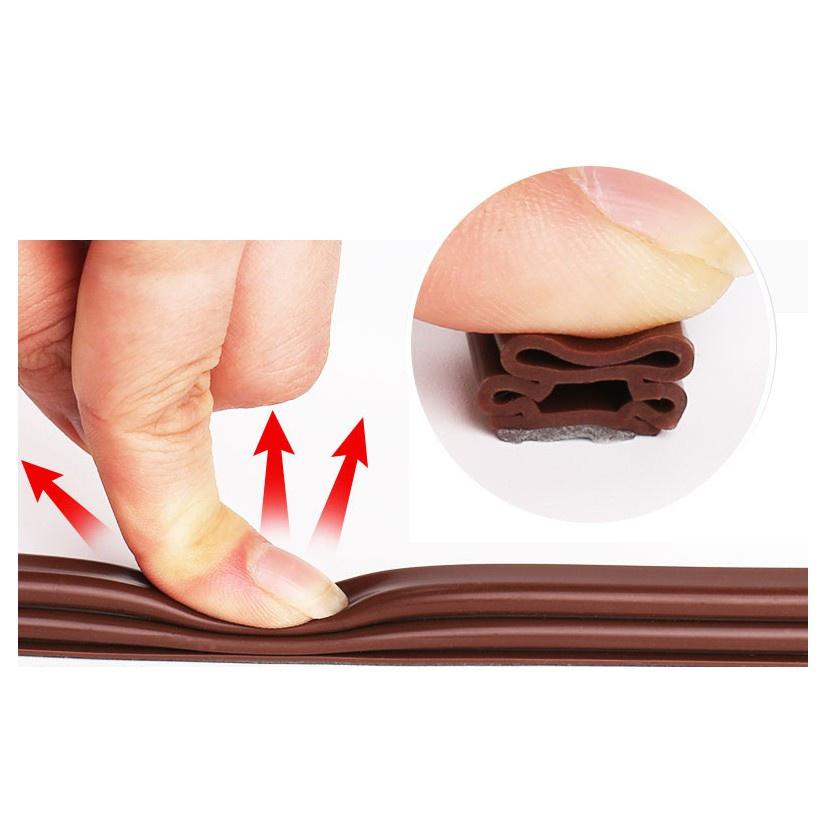 cuộn 6 mét Ron Gioăng Khung Cửa Dán Cao Su Size lớn 10*6, 8, 10, 12, 15mm Phụ kiện Nhà cửa, chống ồn cánh cửa