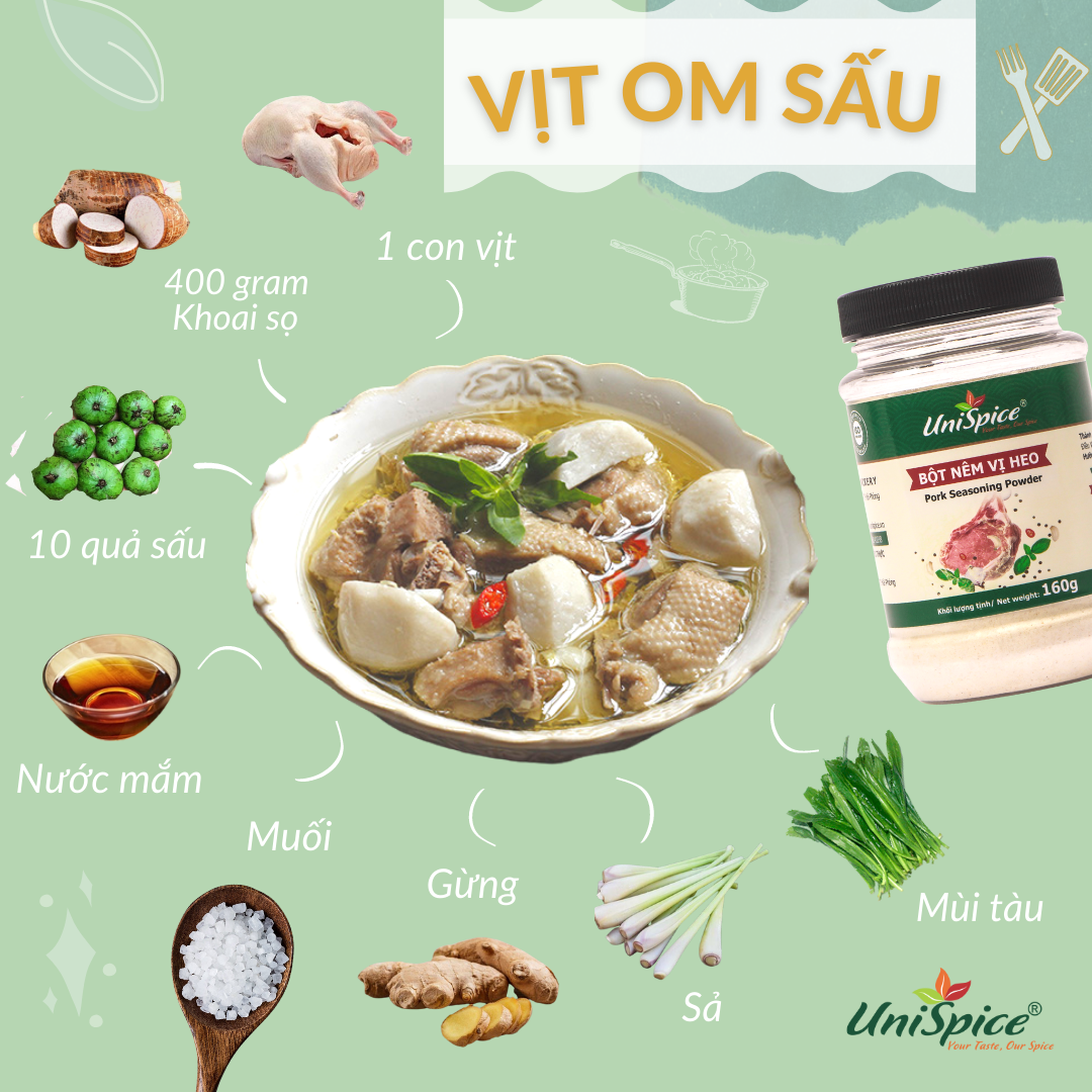 Bột nêm vị heo Unispice Túi 450g(dạng bột)- Gia vị hoàn chỉnh