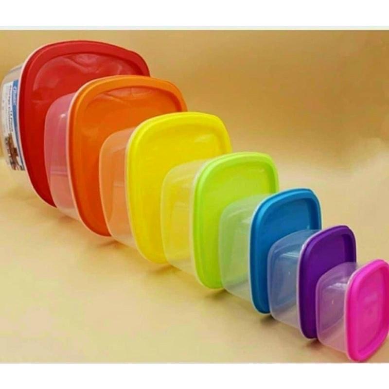 BỘ HỘP NHỰA BẢO QUẢN THỰC PHẨM 7 SẮC CẦU VỒNG DÙNG ĐƯỢC LÒ VI SÓNG