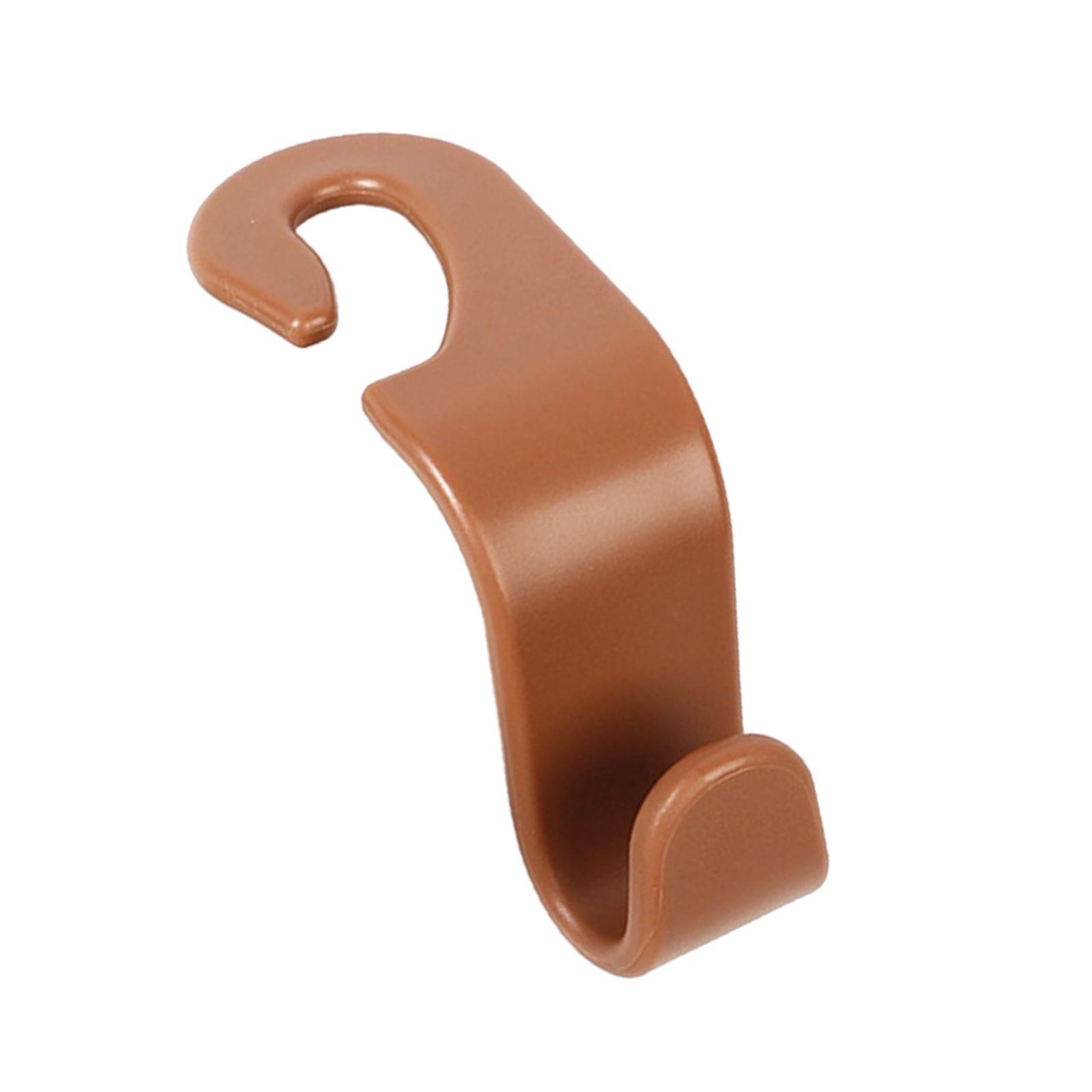 Car Headrest Hooks Seat Back Organizers Hanger for Handbag Grocery Bag Brown