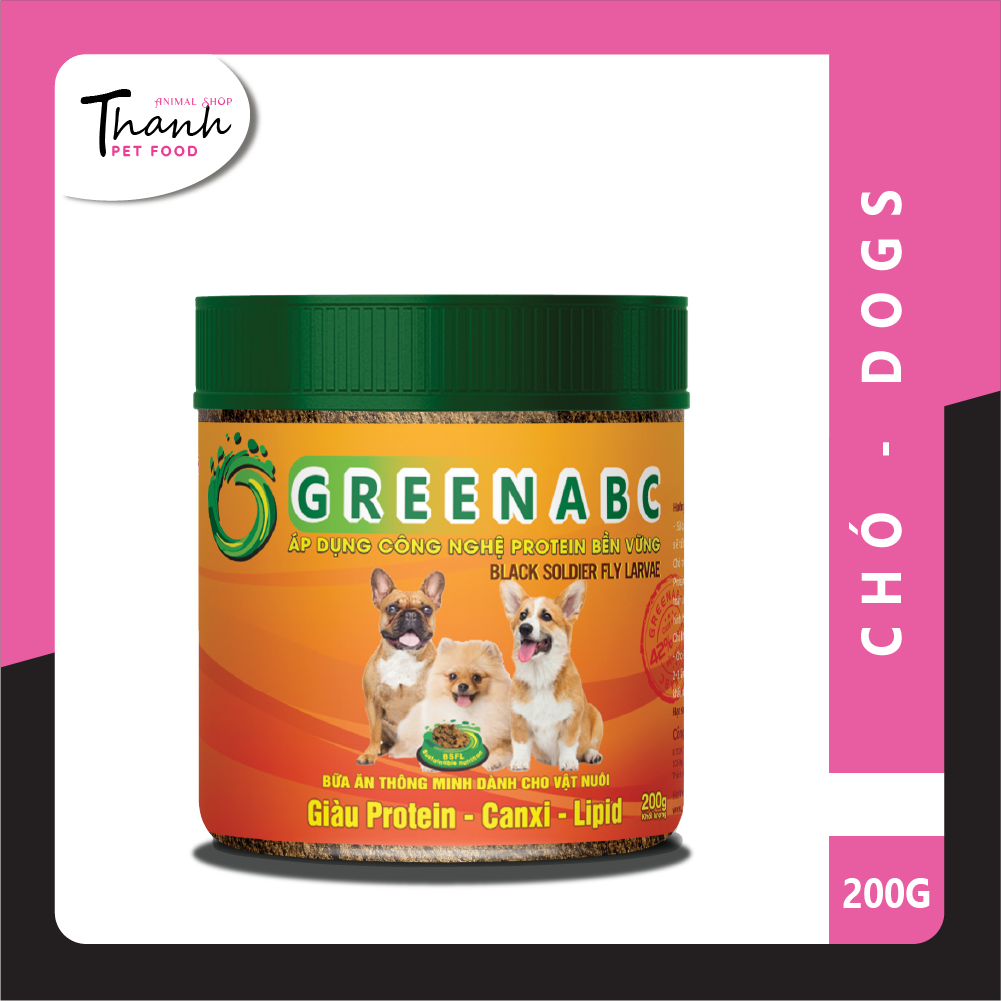 Thức ăn cho Chó nhãn GREENABC – Hộp 200g – Bột bổ sung đủ dinh dưỡng protein-canxi-lipid giúp tiêu hóa tốt, đề kháng cao