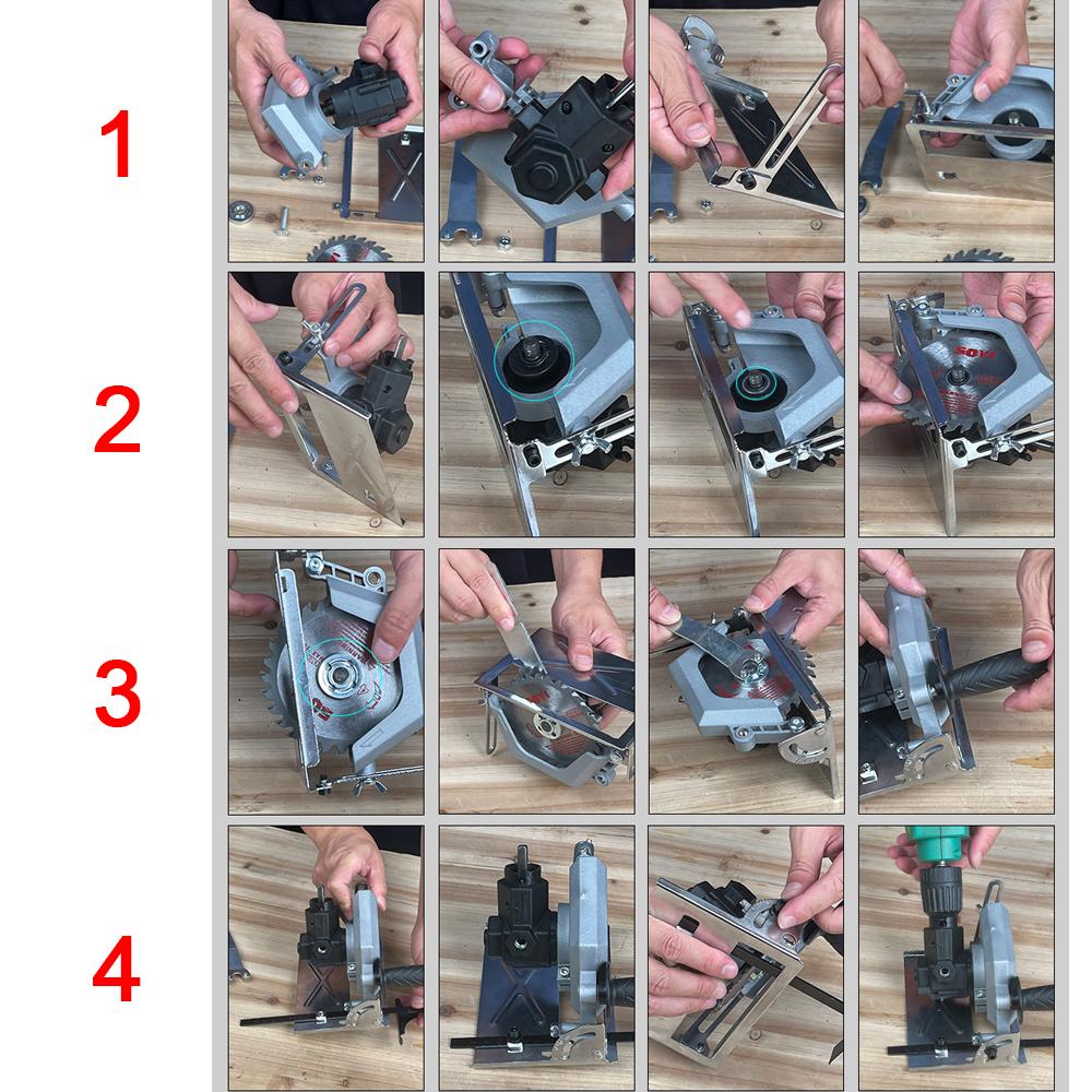 : Electric Drill Modified Tool Attachment Electric Drill to Electric Circular Saws Angle Grinder 2 in 1 Modified Accessories Set Home DIY Conversion Attachment