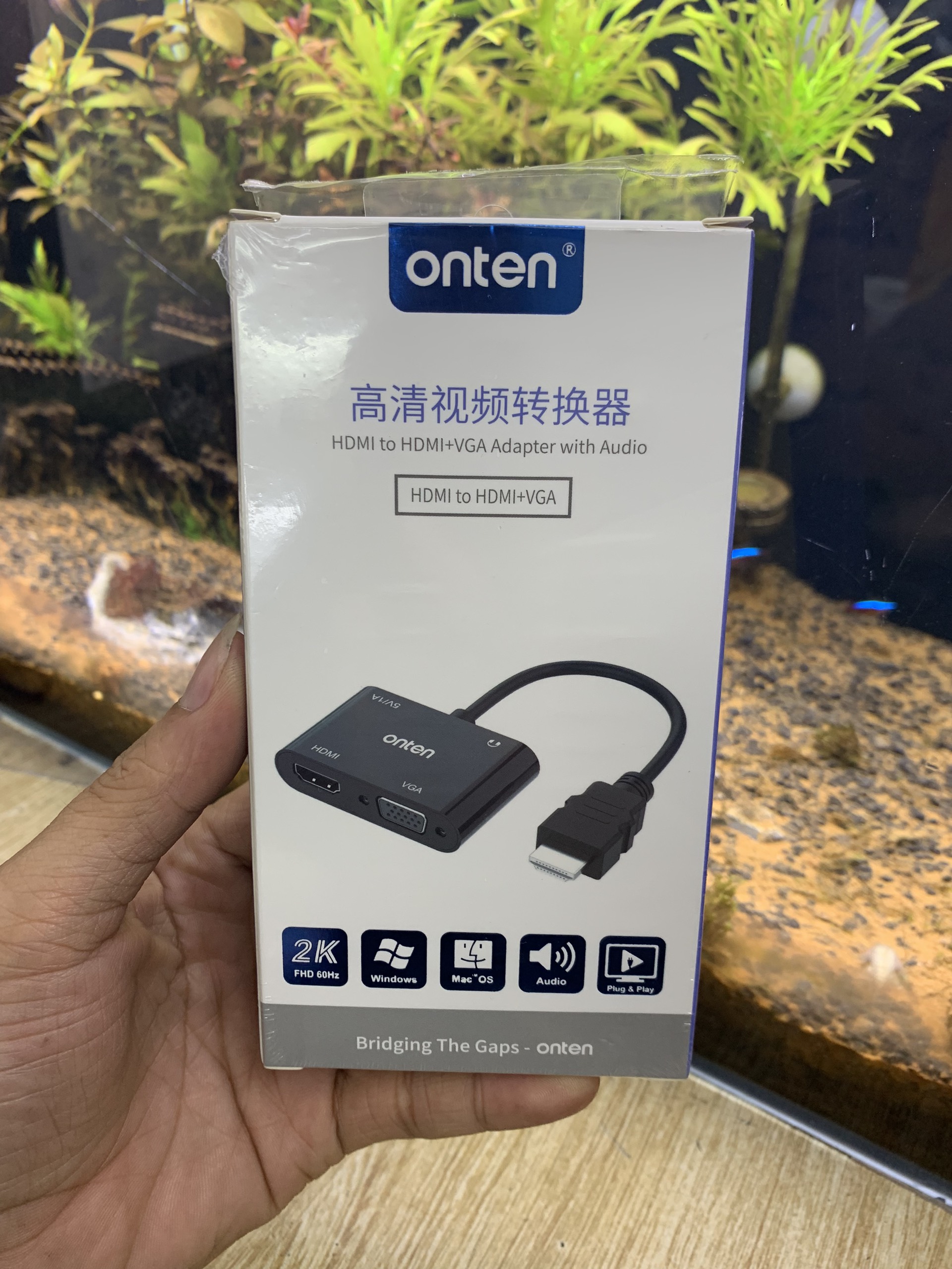 Cáp Chuyển HDMI sang VGA + HDMI Onten 5165HV - Hàng Chính Hãng