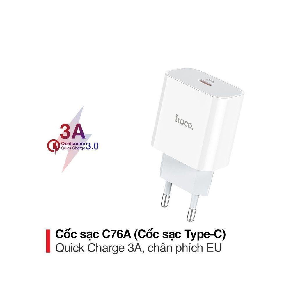 Cốc Sạc Nhanh Siêu Tốc - PD 18W đầu vào TypeC Cho Iphone, Ipad - Hoco C76A - Hàng chính hãng