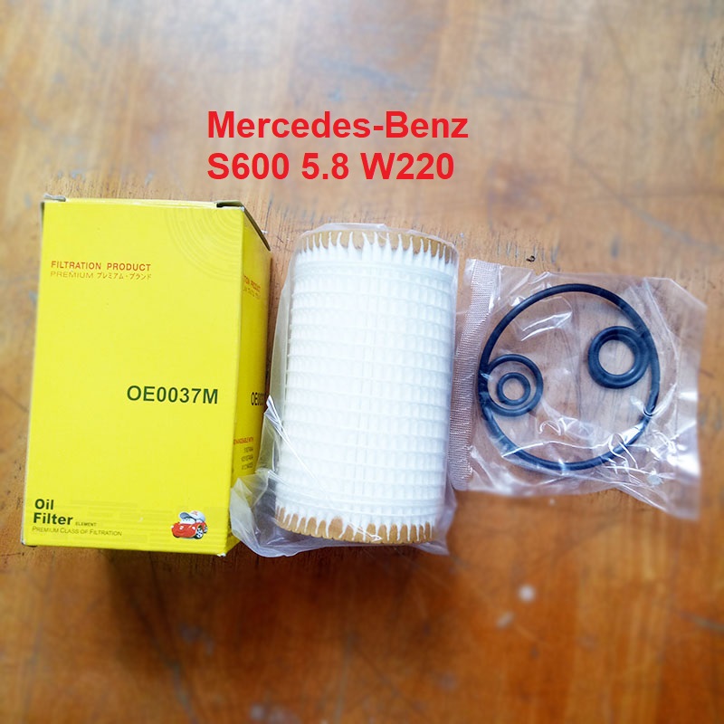 Lõi lọc nhớt Mercedes-Benz S600 5.8L W220 2000, 2001, 2002 mã phụ tùng 651 180 01 09 mã OE0037