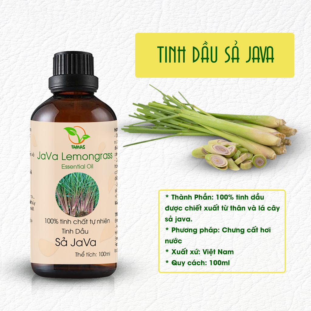 Tinh dầu sả java nguyên chất chai 100ml TAMAS, tinh dầu thiên nhiên, xông phòng giúp thơm phòng, khử khuẩn, khử mùi.