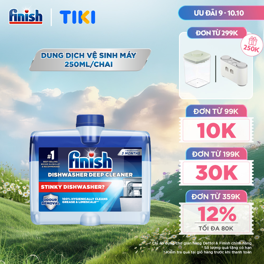 Dung Dịch Tẩy Rửa Máy Rửa Chén Bát Finish Dishwasher Deep Cleaner