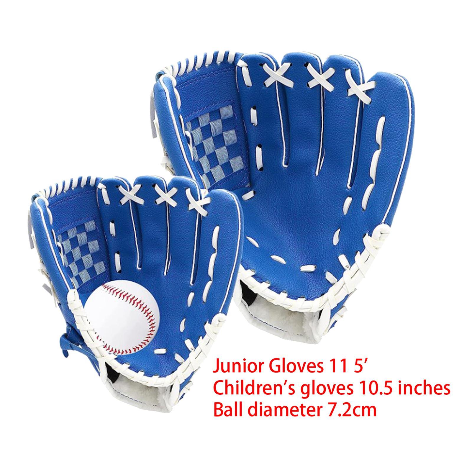 2Pcs Baseball Glove Softball Gloves Infield Outfield Gloves Baseball Fielding Glove Baseball Mitts with Ball for Team Game Beginner Backyard