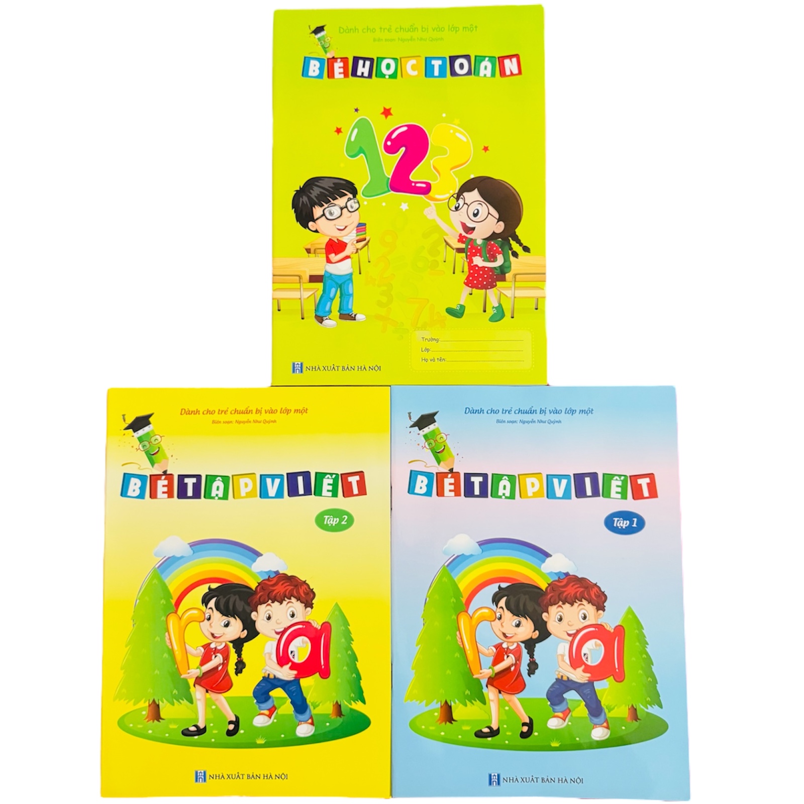Sách-Combo 3 cuốn sách: Bé học Toán, Bé tập Viết quyển 1,2 dành cho bé Tự tin vào lớp 1