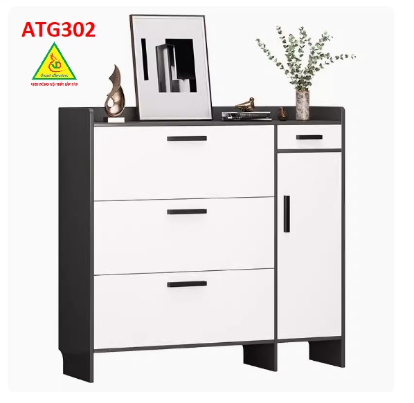 Tủ giày thông minh cánh lật, tủ giày đẹp bằng gỗ MDF ATG302