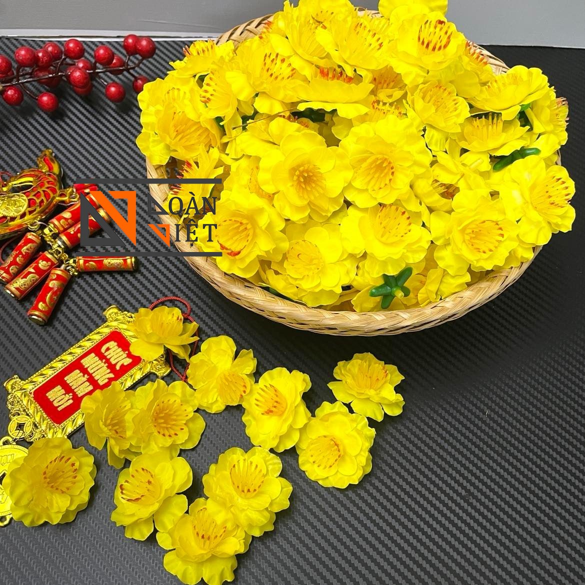 Hoa TẾT Ngày Xuân - Hoa MAI vải CHÙM , RỜI - trang trí nhà cửa , công sở - HOA TO ĐEP, SẮC SẢO - Hoa Cân Ký bán rẻ