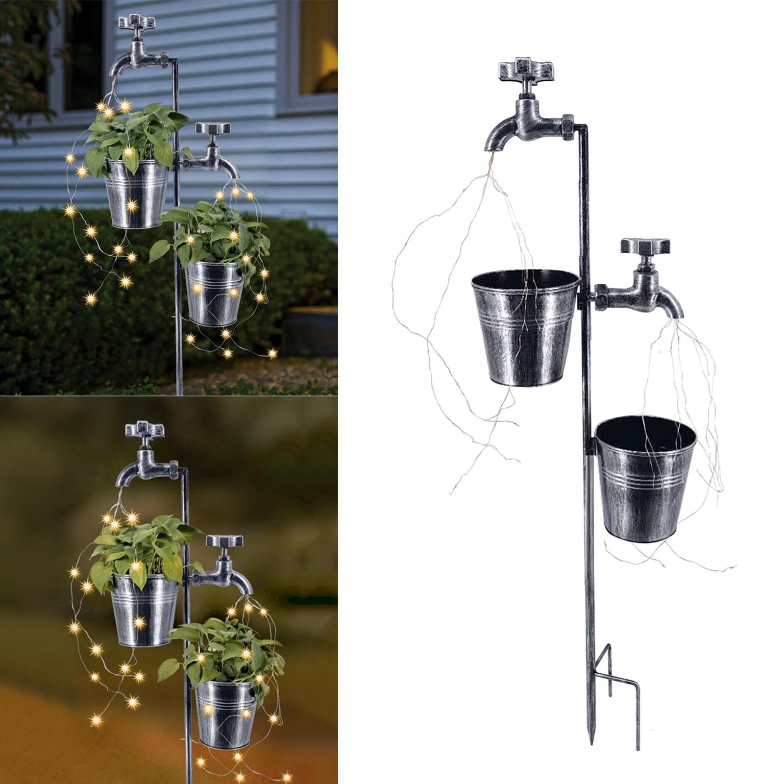 Solar Garden Landscape Path String Lights Metal Stake for Lawn Art Outdoor A
