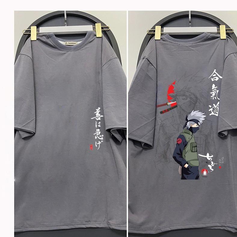 Áo thun Naruto thiết kế riêng, Áo cotton co giãn in trước sau cực chắc nét cho cả nam nữ