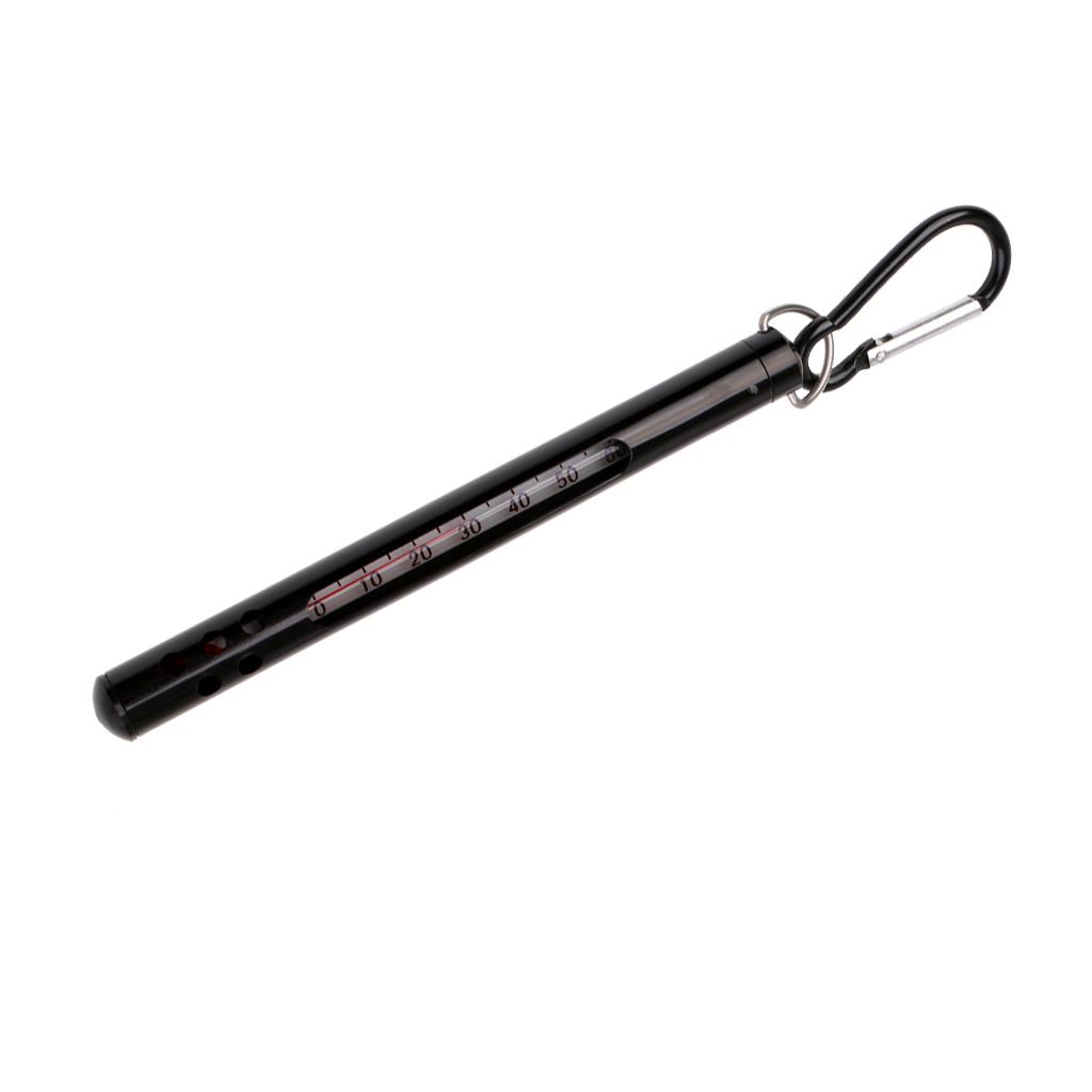Metal Glass Fly Fishing Thermometer Stream Water Thermometer Black