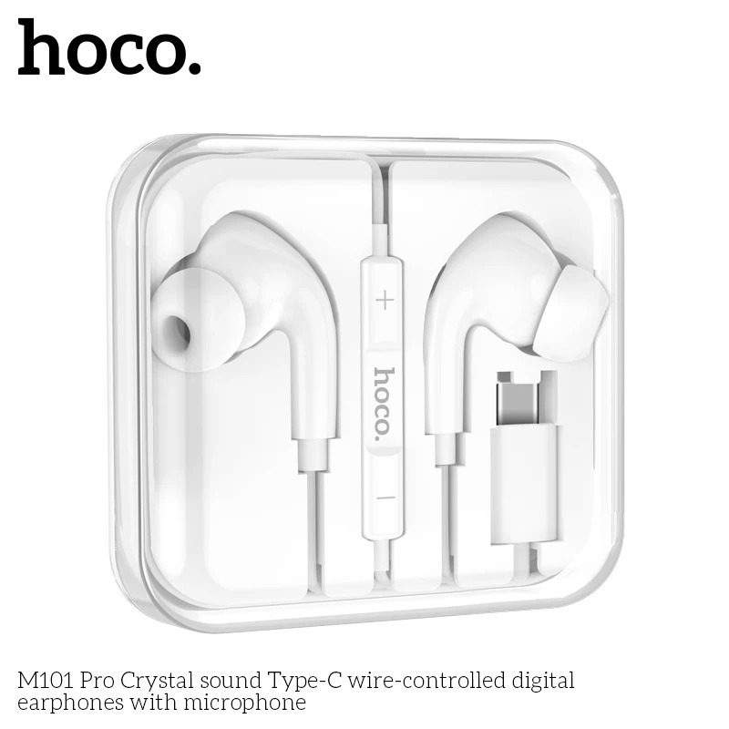 Tai nghe nhét tai jack cắm Type-C có mic hoco. M101 Pro tương thích rộng với các máy Android chân Type C và cho Iphone 15 Ipad Chân Type C  - Hàng chính hãng