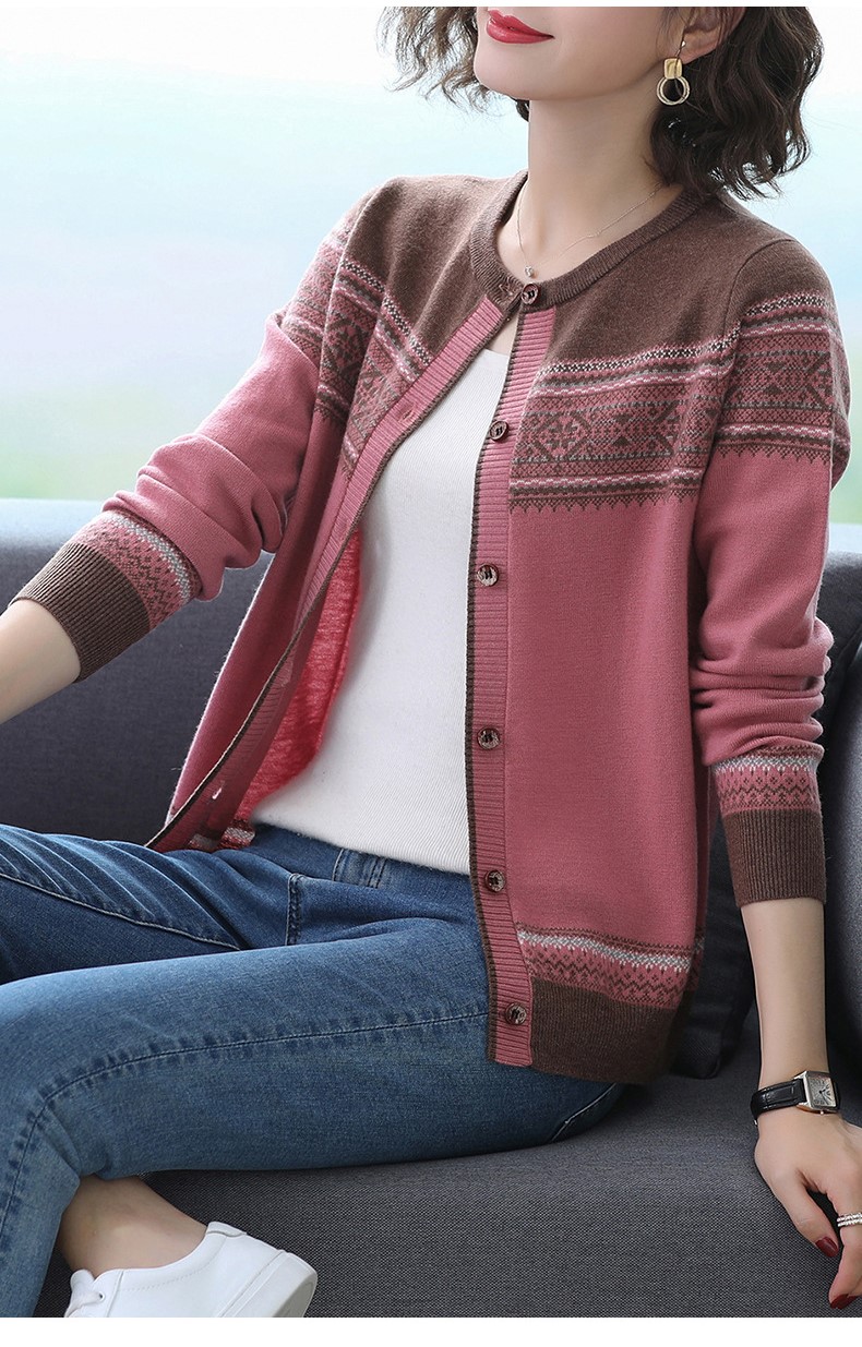 (HÀNG SẴN) Áo Len Dệt Kim Cardigan Họa Tiết Thổ Cẩm Mùa Xuân Thu AL78 - Hàng Quảng Châu Cao Cấp