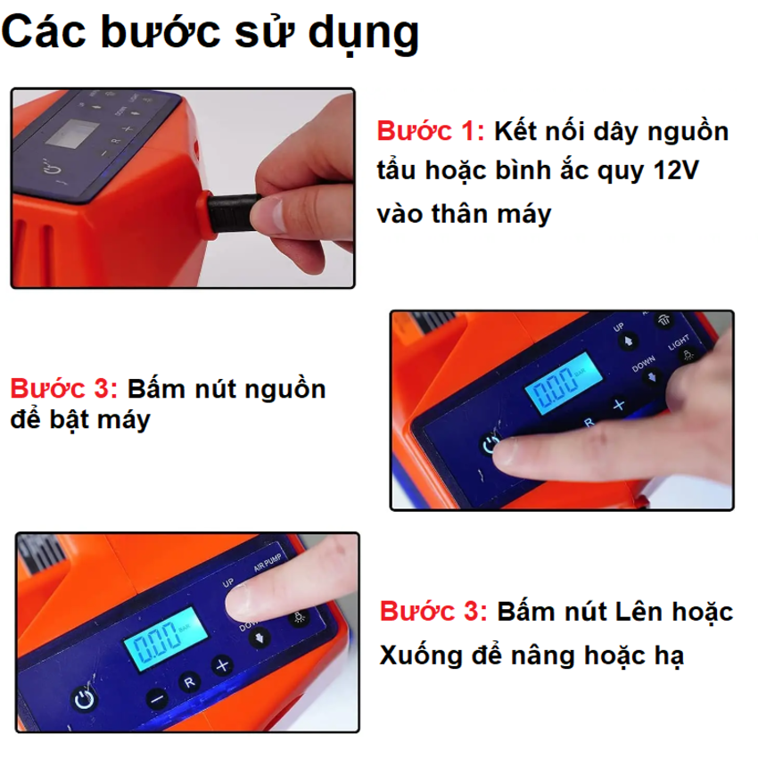 Bộ nâng kích gầm điện, kiêm máy bơm lốp và máy siết ốc ô tô đa năng 3 trong 1 ROGTZ TY-004 - Hàng chính hãng, bảo hành 24 tháng