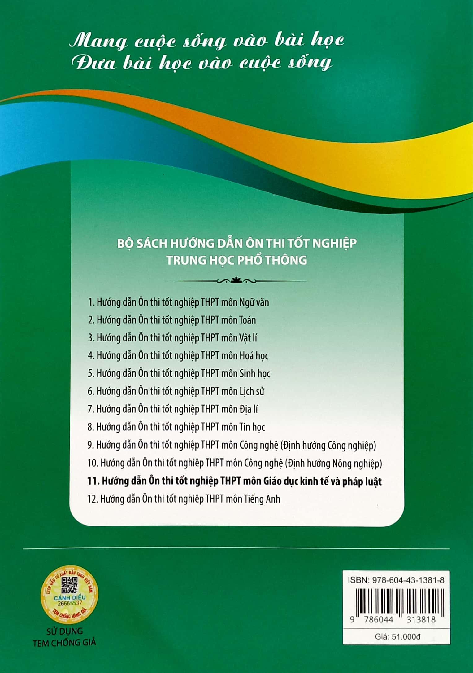 Hướng Dẫn Ôn Thi Tốt Nghiệp Trung Học Phổ Thông - Môn Giáo Dục Kinh Tế Và Pháp Luật (Theo Chương Trình Giáo Dục Phổ Thông 2018)