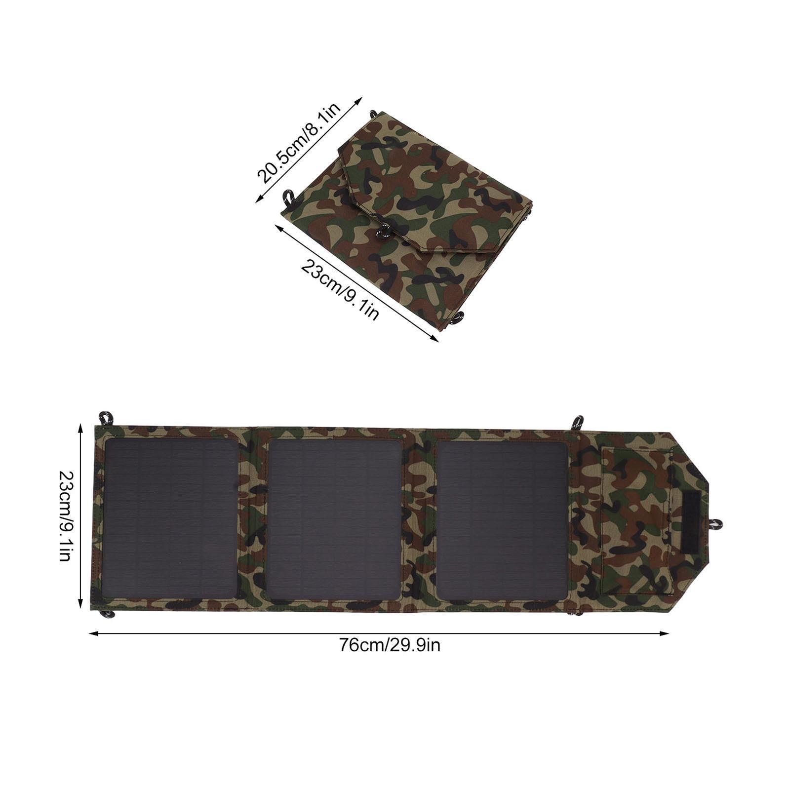 Portable Solar Panel Dual USB 30W 18V 5V for Travel Charging Smartphone Fan