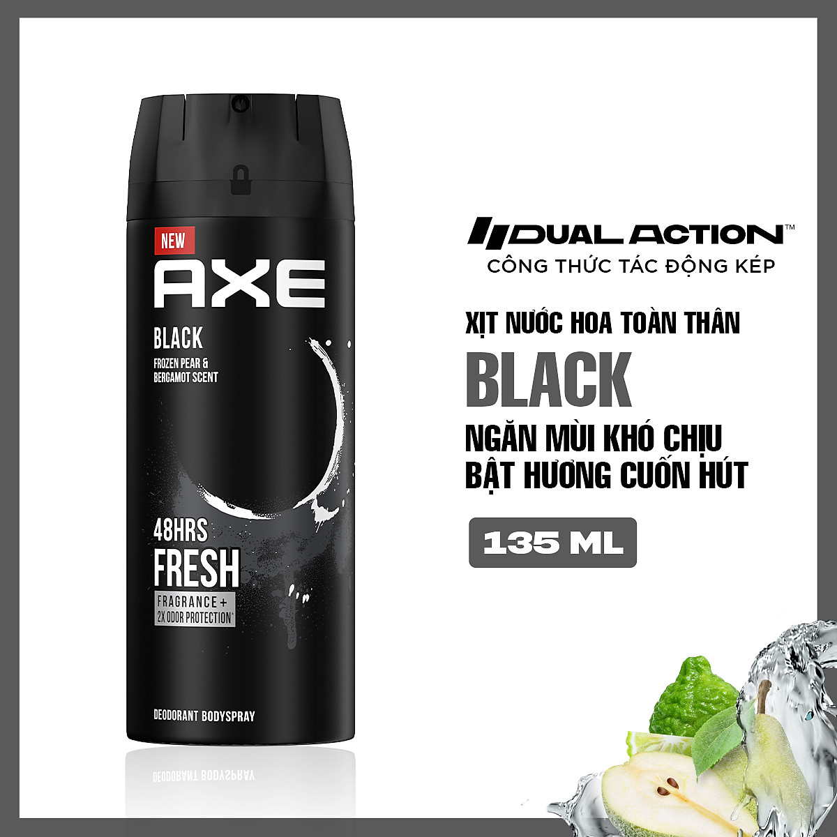 Xịt nước hoa toàn thân dành cho nam AXE Black (135ml)