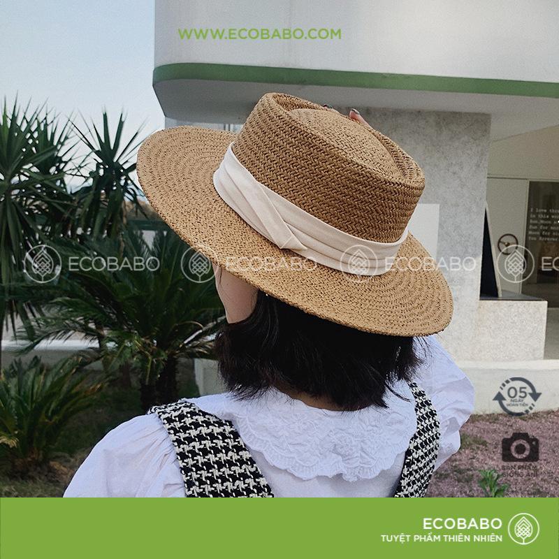 Mũ cói ( Nón cói) thời trang sang chảnh - Ecobabo