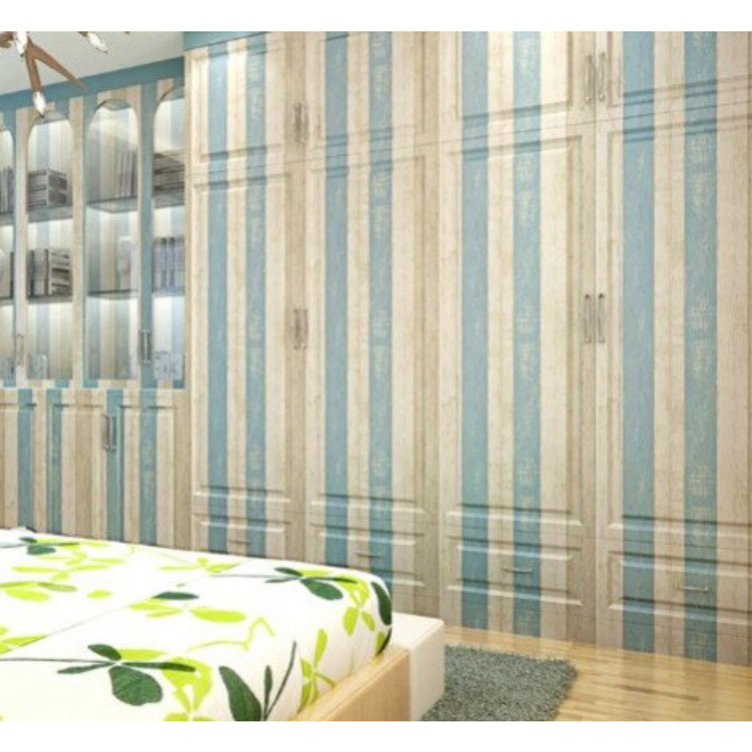 10M DECAL GIẤY DÁN TƯỜNG KEO SẴN KHỔ 45CM MẪU VÁN SỌC XANH VÀNG