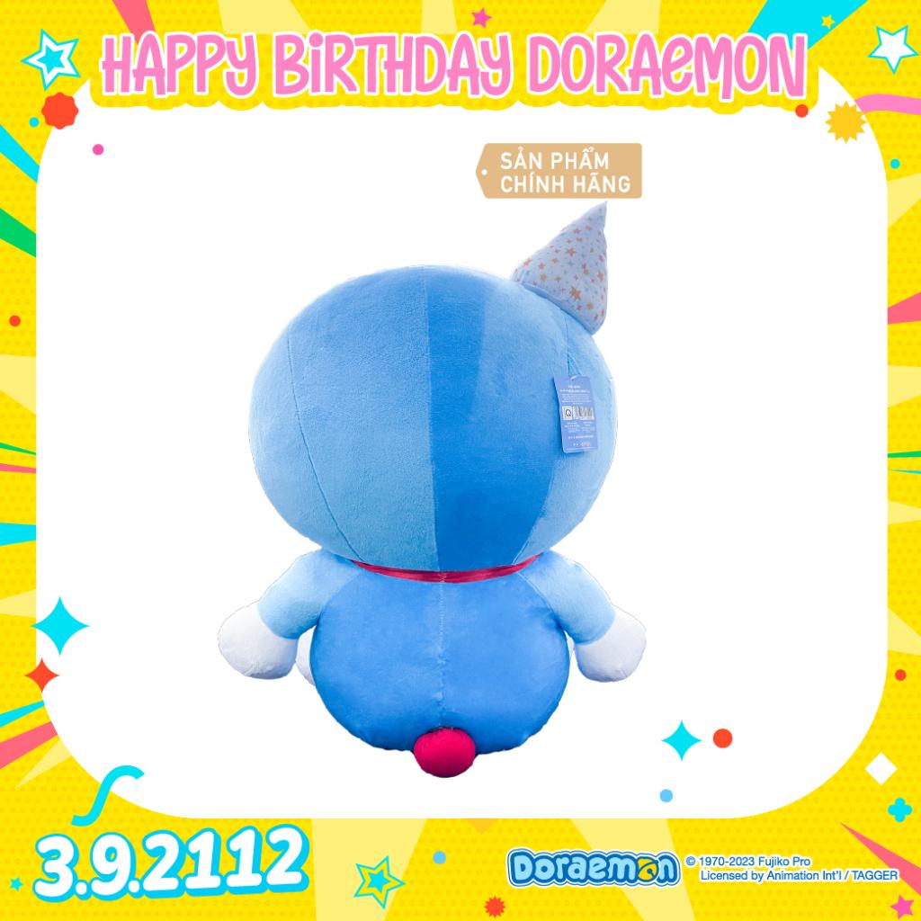 Gấu bông Khổng Lồ, Thú bông Doraemon phiên bản sinh nhật Size L, Gấu bông Doraemon mền mại, Gấu bông lớn cao 52cm - Sản Phẩm Có Bản Quyền, Phân Phối Bởi Teenbox Thú Nhồi Bông Toy