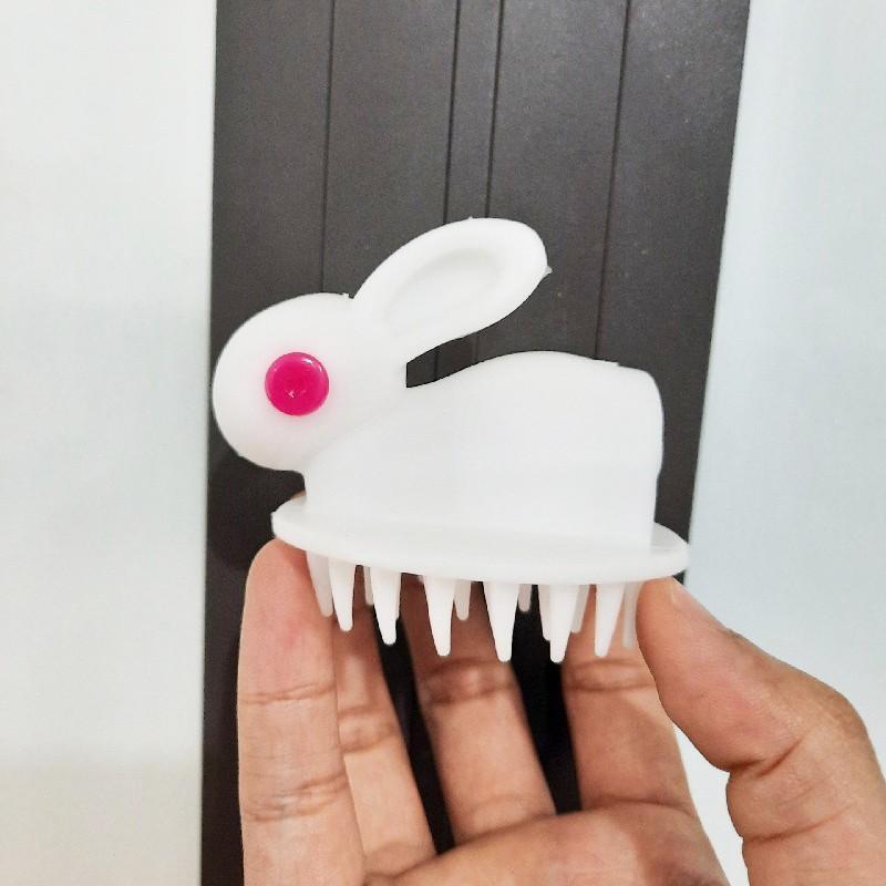 Lược gội đầu massage gai silicon hình thỏ ngộ nghĩnh